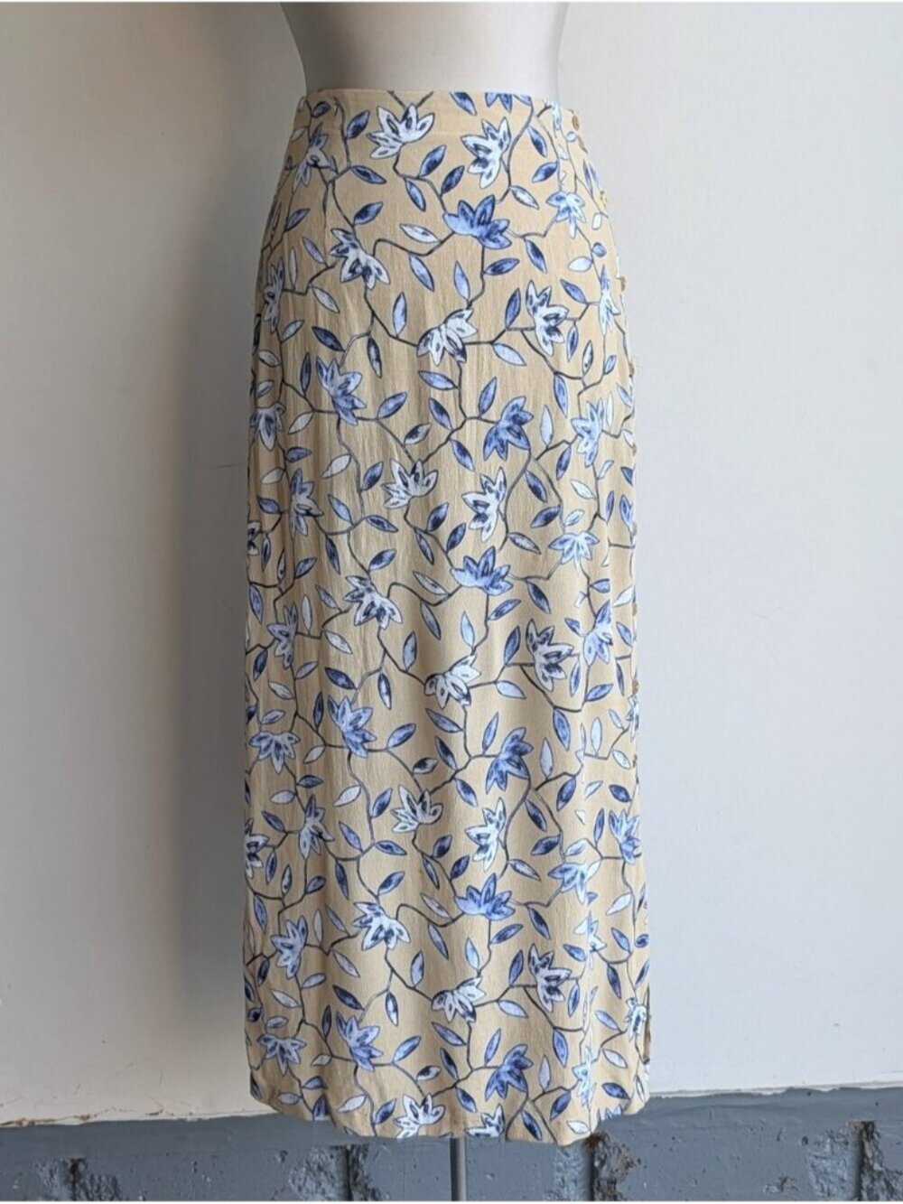 Vintage Part Two Floral Midi Skirt - Silk
